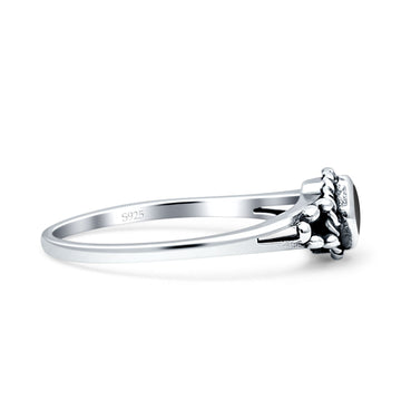 Princess Vintage Style Thumb Ring Fashion Oxidized Simulated Black Onyx Solid 925 Sterling Silver